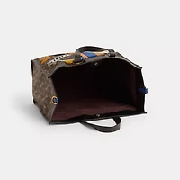 Reloved Field Tote Bag 40 With Horse And Carriage Print And Varsity Stripe