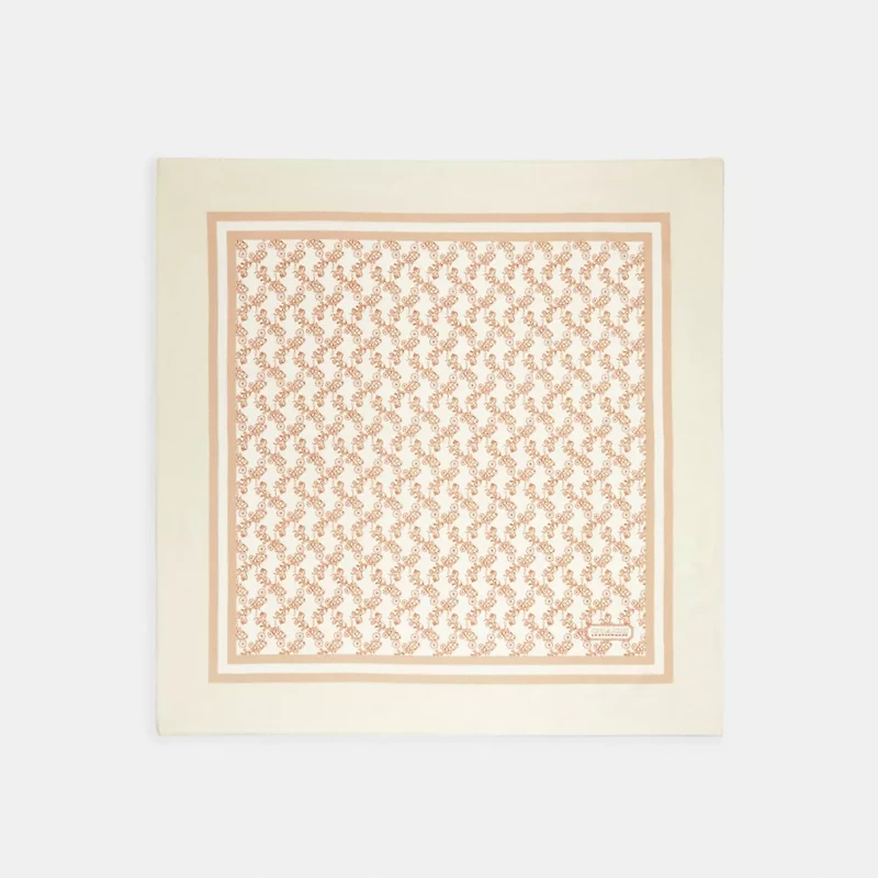 Horse And Carriage Print Silk Square Scarf