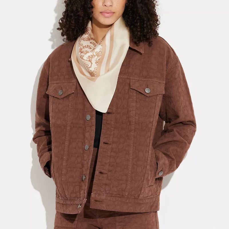 Horse And Carriage Print Silk Square Scarf