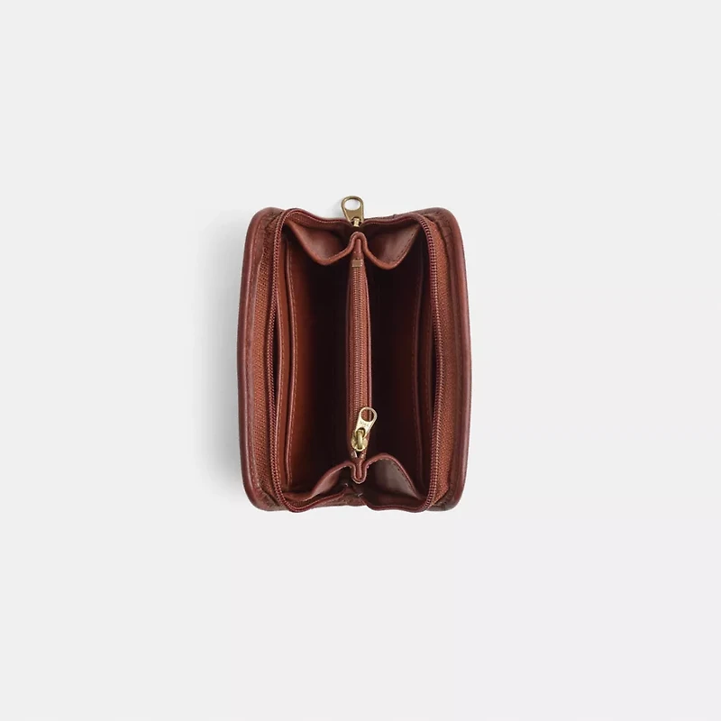 Vintage Classic Zip Around Compact Clutch