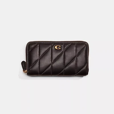 Restored Accordion Zip Wallet With Pillow Quilting