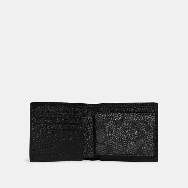 3 In 1 Wallet With Signature Canvas Interior
