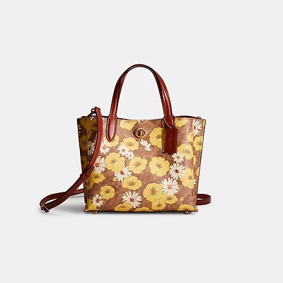 Restored Willow Tote 24 In Signature Canvas With Floral Print