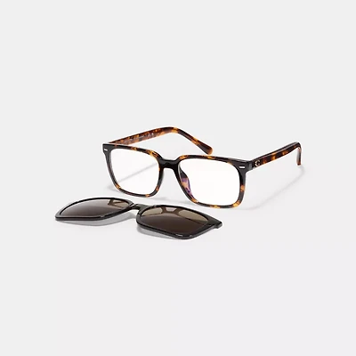 Magnetic Clip-On Square Sunglasses