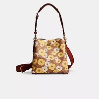 Restored Willow Bucket Bag In Signature Canvas With Floral Print