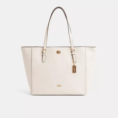 Restored Turnlock Tote In Signature Leather
