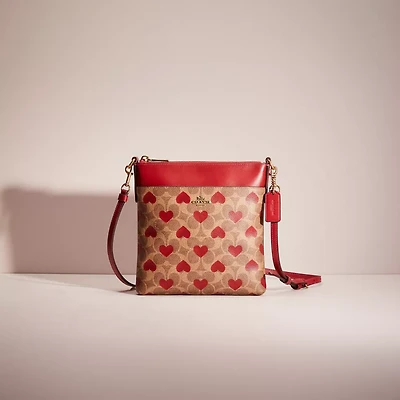 Restored Kitt Messenger Crossbody In Signature Canvas With Heart Print
