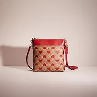 Restored Kitt Messenger Crossbody In Signature Canvas With Heart Print