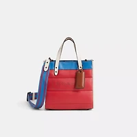 Restored Field Tote 22 With Colorblock Quilting And Coach Badge