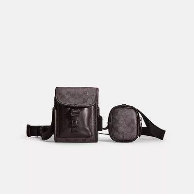 Restored Charter North/South Crossbody With Hybrid Pouch In Signature Canvas