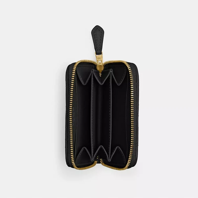 Essential Small Zip Around Card Case With Pillow Quilting