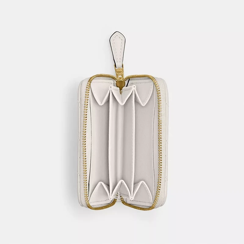 Essential Small Zip Around Card Case With Pillow Quilting