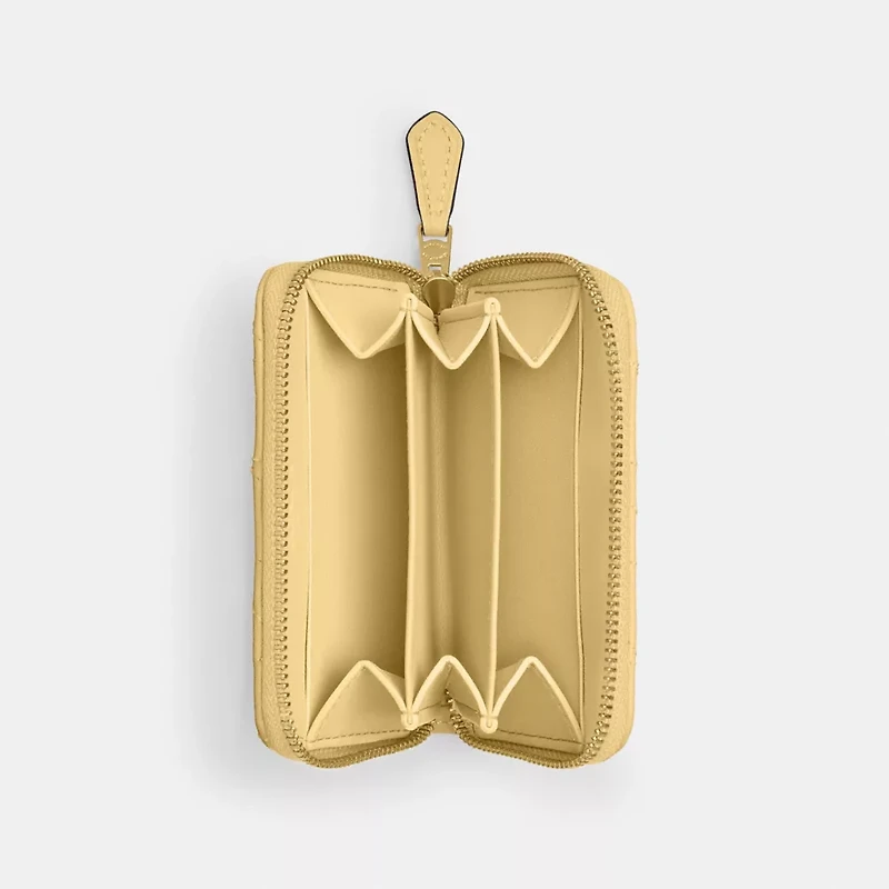 Essential Small Zip Around Card Case With Pillow Quilting