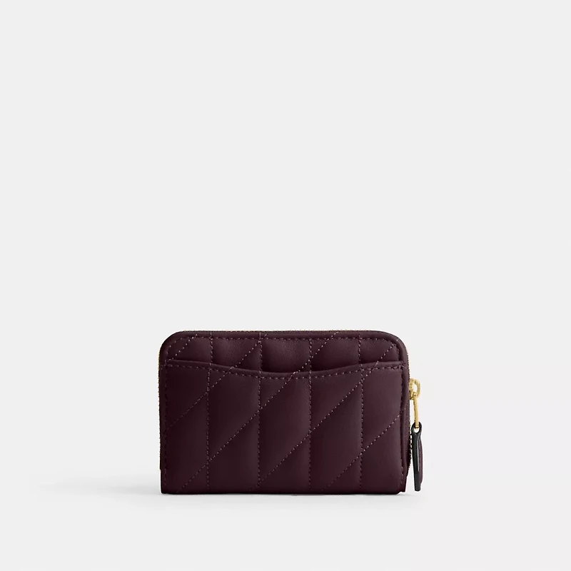 Essential Small Zip Around Card Case With Pillow Quilting