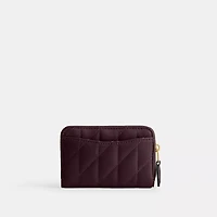 Essential Small Zip Around Card Case With Pillow Quilting