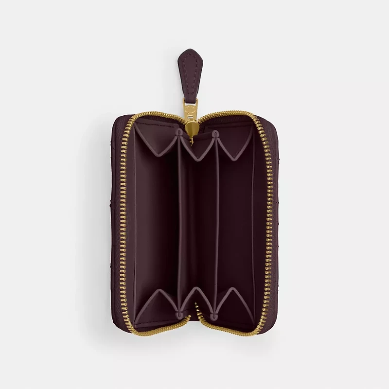 Essential Small Zip Around Card Case With Pillow Quilting