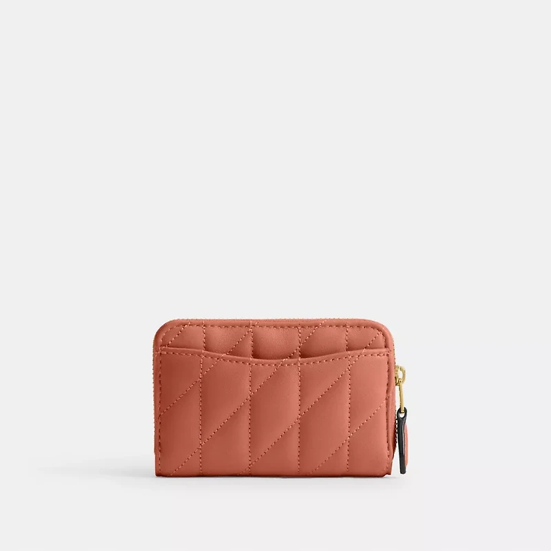 Essential Small Zip Around Card Case With Pillow Quilting