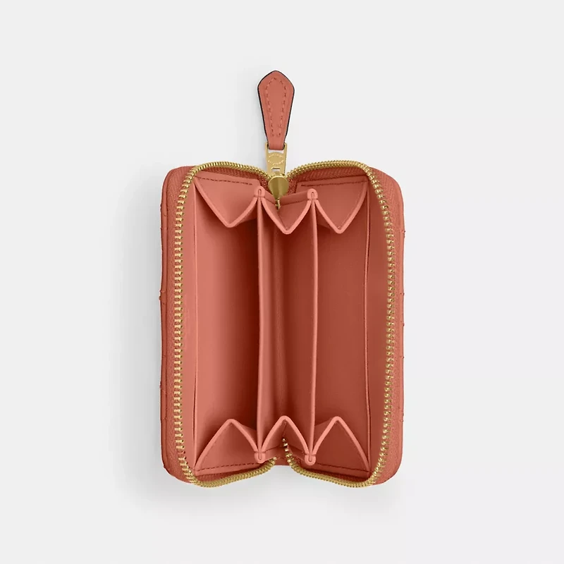 Essential Small Zip Around Card Case With Pillow Quilting