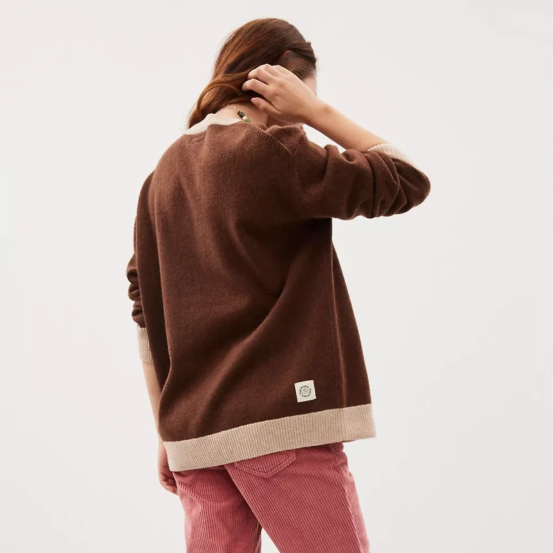 Crewneck Sweater With Intarsia Star Frog Graphic