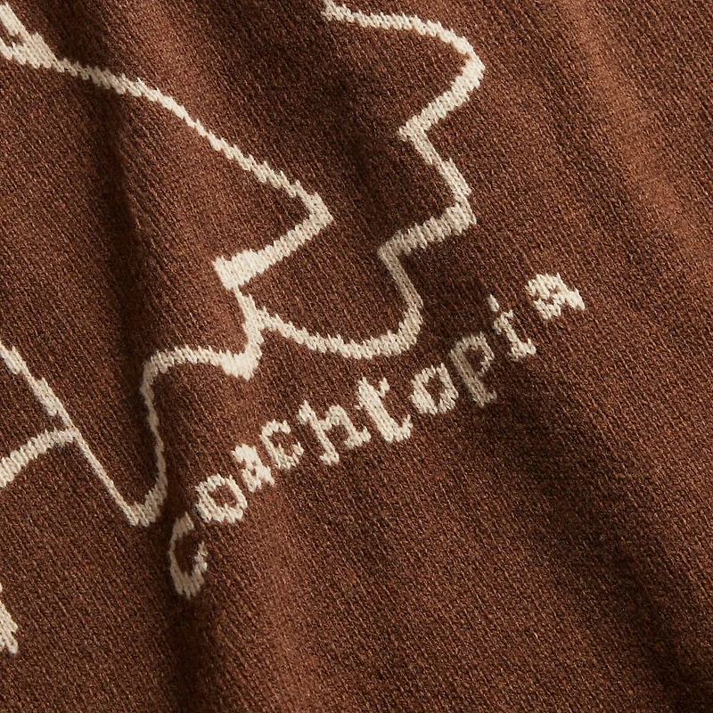 Crewneck Sweater With Intarsia Star Frog Graphic