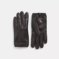 Restored Sculpted Signature Gathered Leather Tech Gloves