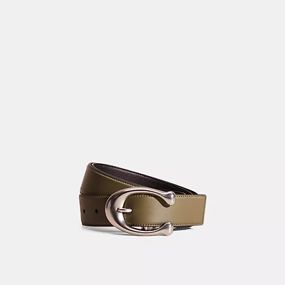 Restored Signature Buckle Cut To Size Reversible Belt