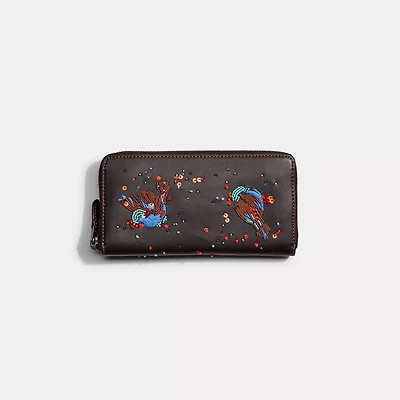 Restored Accordion Zip Wallet With Meadowlark