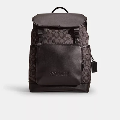 Restored League Flap Backpack In Signature Jacquard