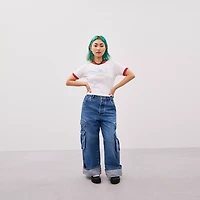 Denim Cargo Pants