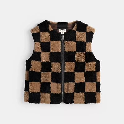 Vest With Checkerboard Pattern