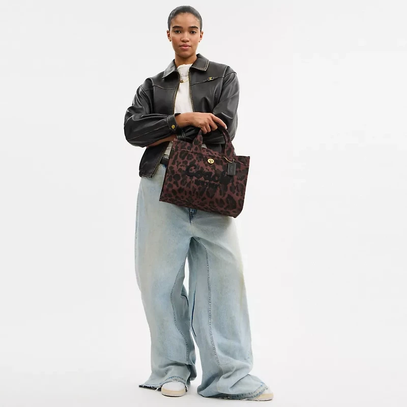 Cargo Tote Bag With Leopard Print