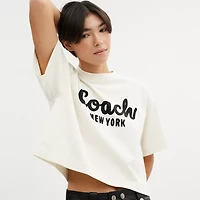 Cursive Signature Cropped T-Shirt