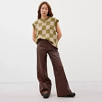 Sweater Vest With Checkerboard Pattern