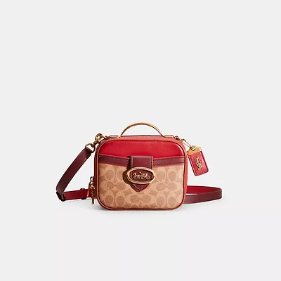 Restored Riley Lunchbox Bag In Colorblock Signature Canvas