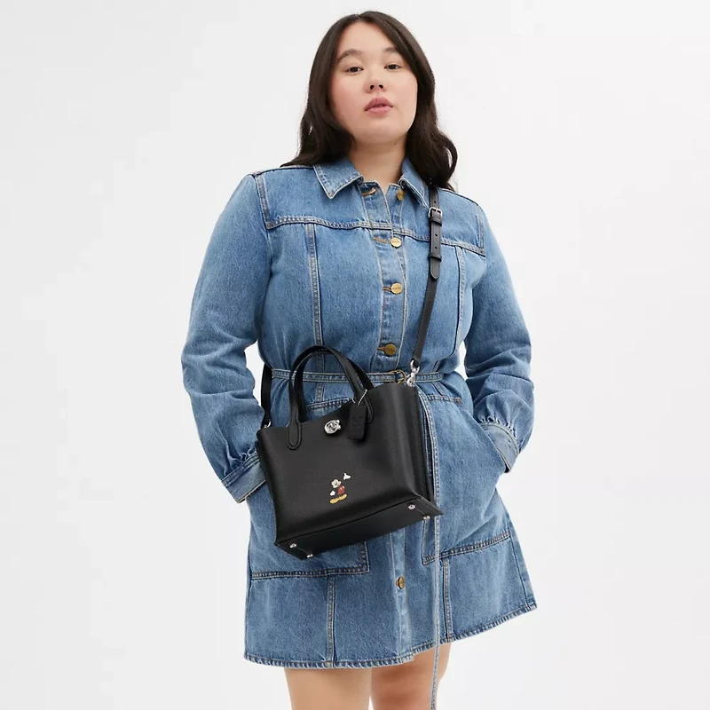 Disney X Coach Willow Tote Bag 24 With Mickey Mouse