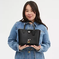 Disney X Coach Willow Tote Bag 24 With Mickey Mouse