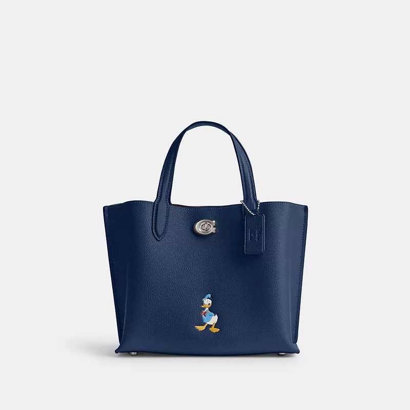 Disney X Coach Willow Tote Bag 24 With Donald Duck