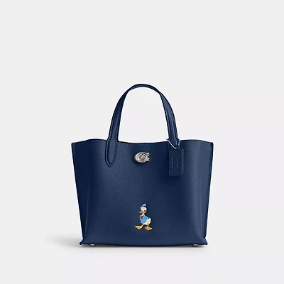 Disney X Coach Willow Tote Bag 24 With Donald Duck