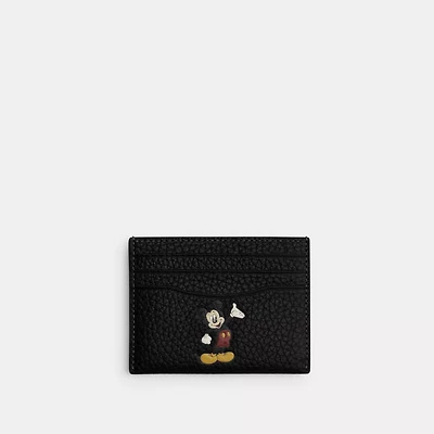 Disney X Coach Card Case Regenerative Leather With Motif