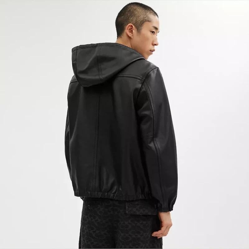 Reversible Leather Jacket Recycled Polyester