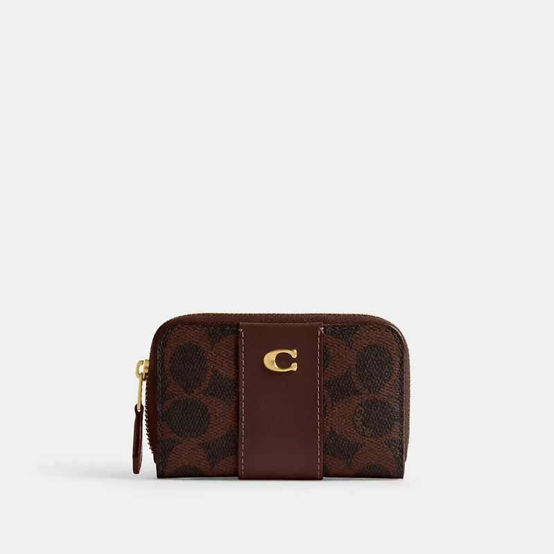 Essential Small Zip Around Card Case Signature Canvas