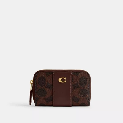 Essential Small Zip Around Card Case Signature Canvas