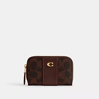 Essential Small Zip Around Card Case Signature Canvas