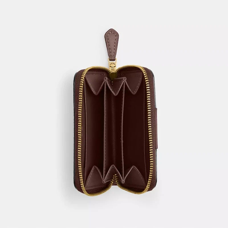 Essential Small Zip Around Card Case Signature Canvas