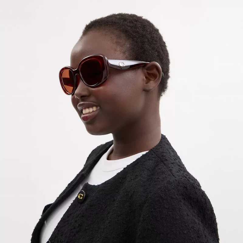 C Hardware Round Sunglasses