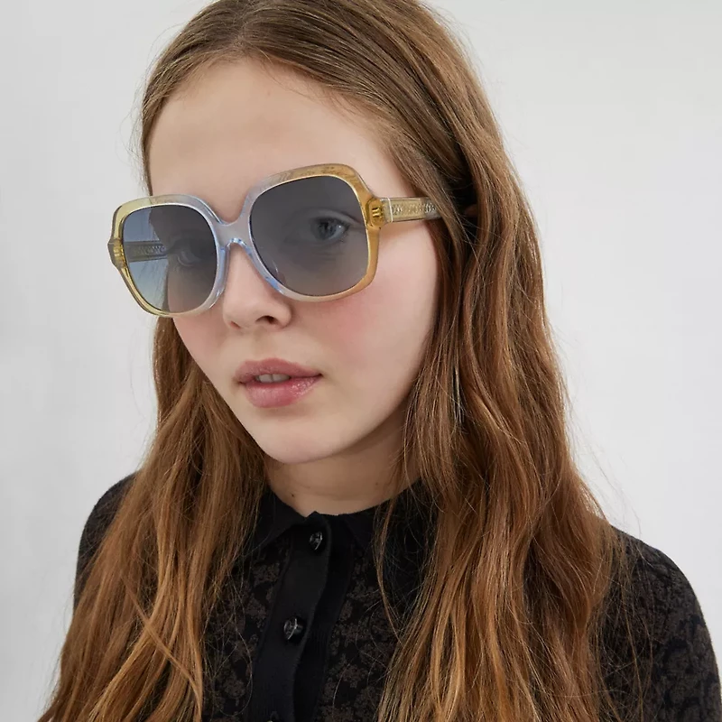 Signature Ombré Oversized Square Sunglasses
