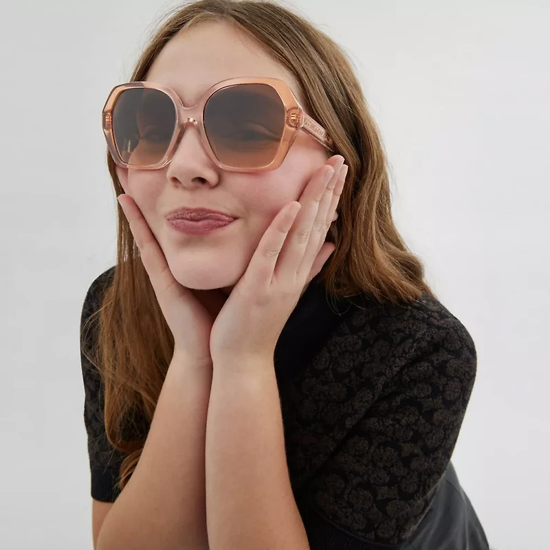 Signature Ombré Geometric Square Sunglasses