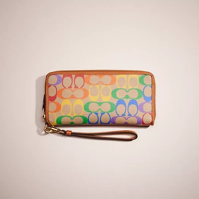 Restored Continental Wallet In Rainbow Signature Canvas