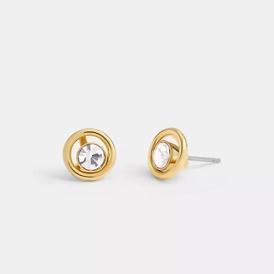 Halo Round Stud Earrings
