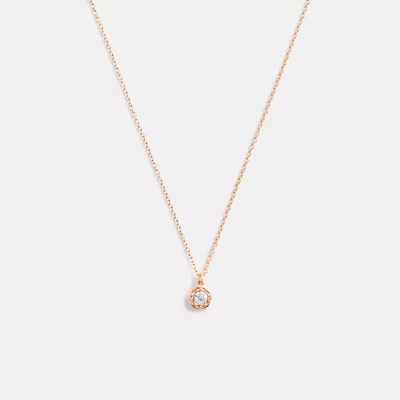 Halo Tea Rose Pendant Necklace